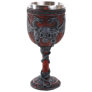 Dual Twin Dragon Wine Goblet Cup