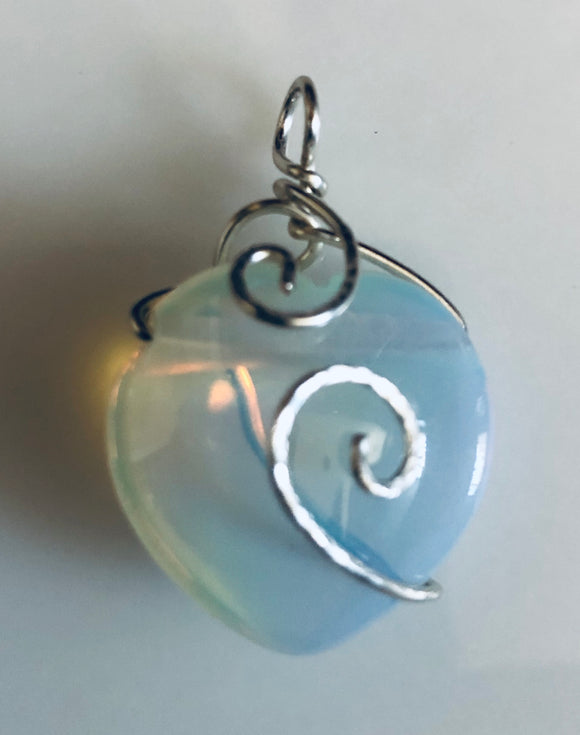 Puffy heart Opalite necklace